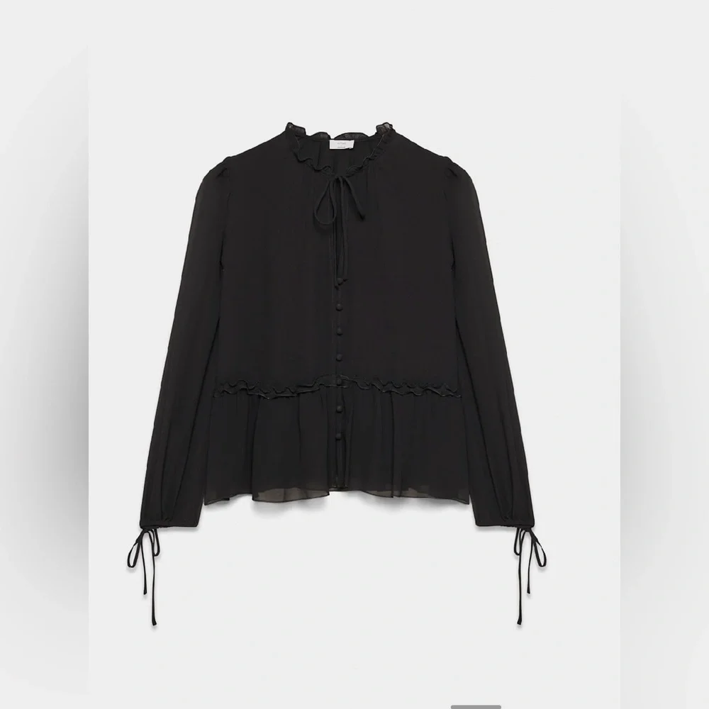 Aritzia Sheer Black Blouse - Picture 8 of 15